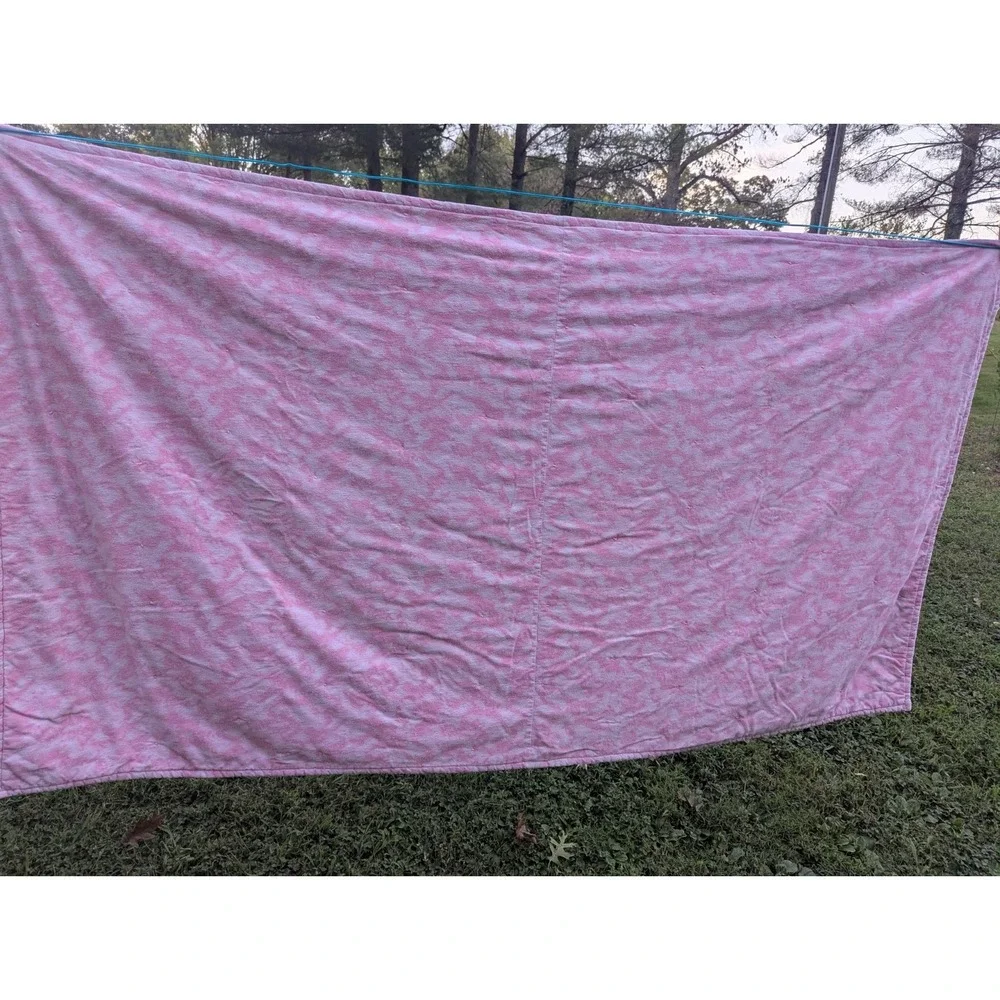 Vintage Homemade Hand Made Nursery Quilted Crib Blanket Bedspread Large